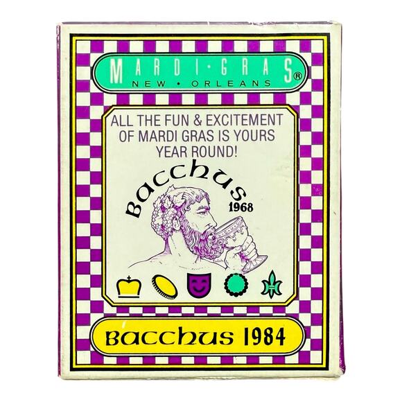 Vintage 1982 Mardi Gras Bacchus 1984 Card Game – Complete Deck Set - Picture 1 of 11